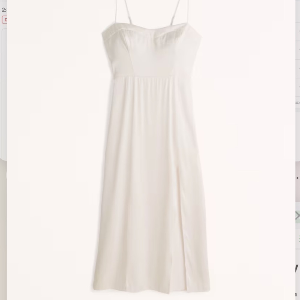 Abercrombie high slit satin midi dress